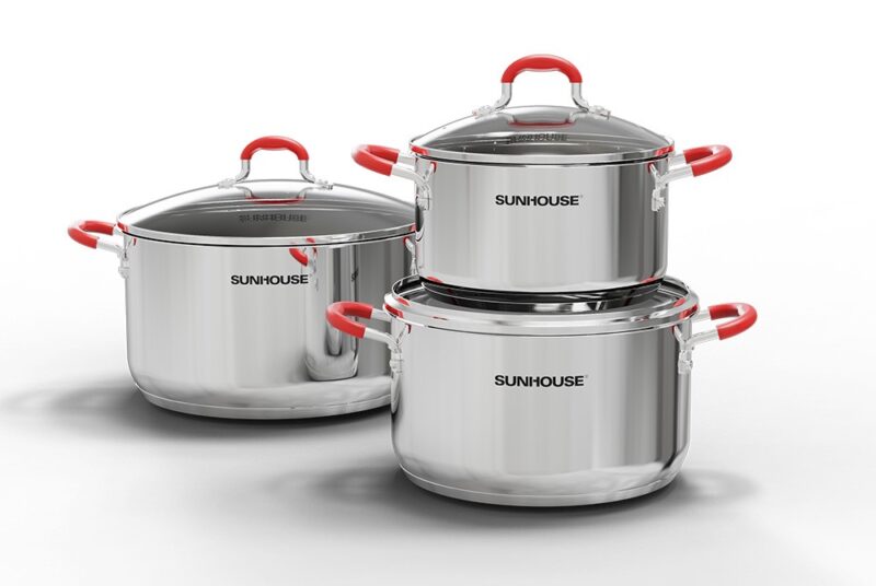 Bộ Nồi Quánh Inox 5 Đáy Nắp Kính Sunhouse SHG669: Sự Lựa Chọn Hoàn Hảo Cho Gian Bếp Hiện Đại