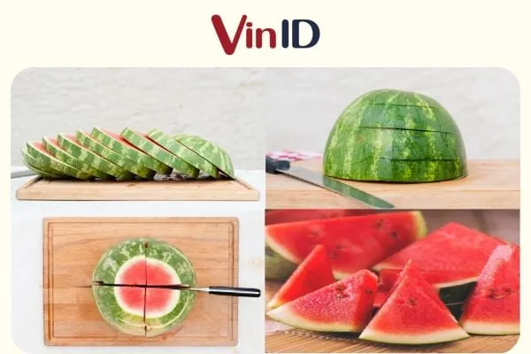 Điểm cộng của cách bổ dưa đẹp này là đẹp mắt, nhanh gọn