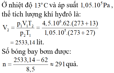 Một Bình Bằng Thép Dung Tích 30L: Tính Toán Chi Tiết Lượng Khí Hydro Bơm Được