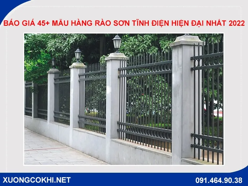 Hàng rào sắt hộp thi công nhanh sơn tĩnh điện