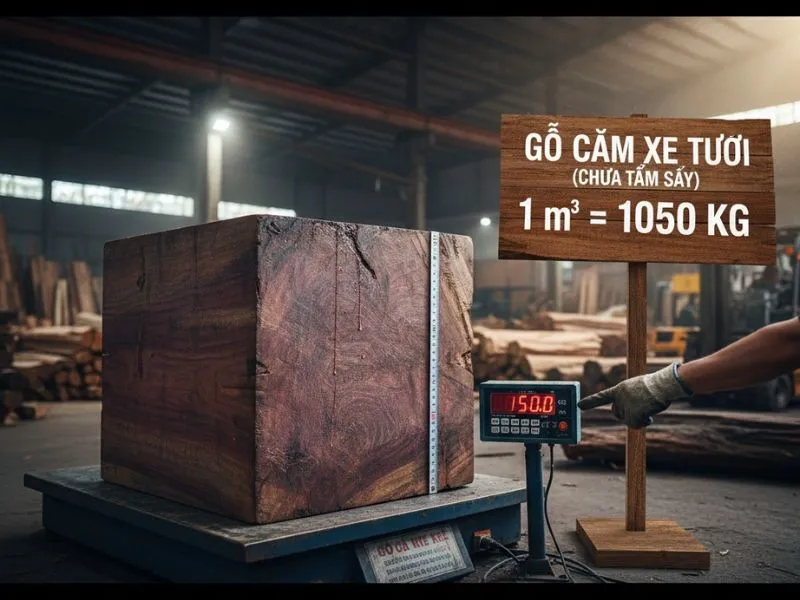 1 khối gỗ cẩm xe bao nhiêu kg