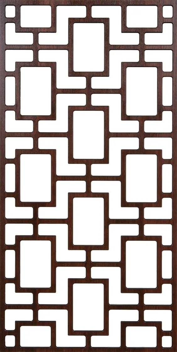 Song cửa sổ cắt CNC laser với họa tiết hình học