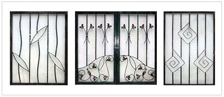 Song cửa sổ sắt mỹ thuật với hoa văn tinh xảo