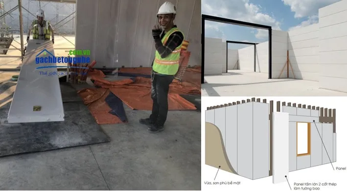 Thi công tấm panel ALC xây nhà kết cấu tường bao