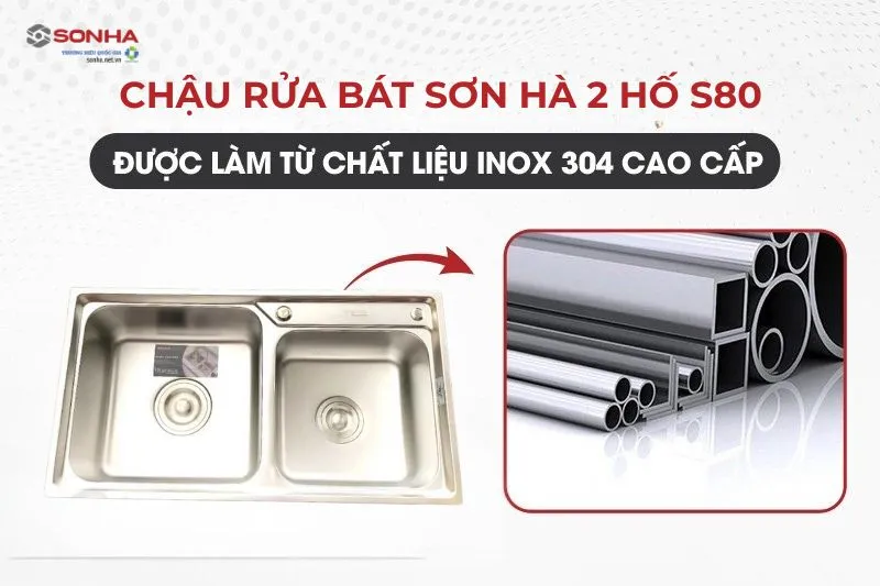 Bề mặt chậu rửa inox 304 nhẵn bóng chống bám bẩn