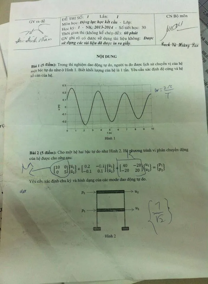 Tài liệu động lực học công trình