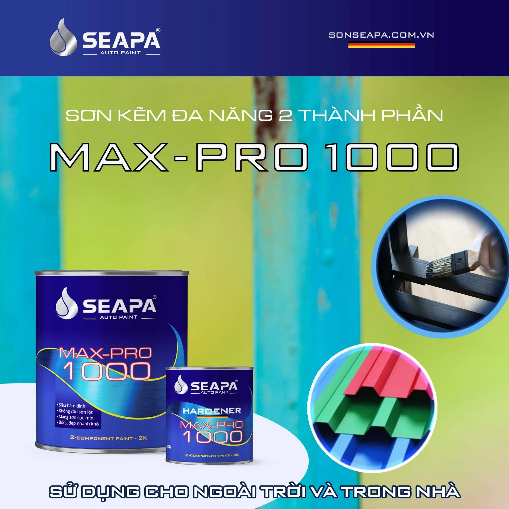 Sơn MAX PRO 1000 với công nghệ polyurethane aliphatic cao cấp