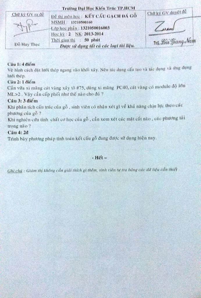 Bài giảng kết cấu gạch