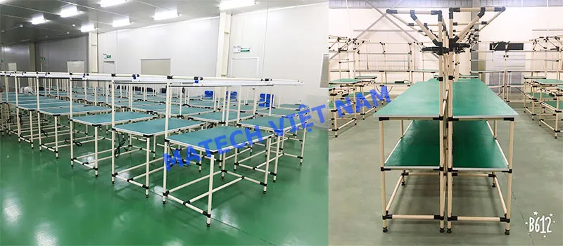 Bàn thao tác ống thép bọc nhựa