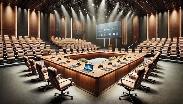 Bàn Hội Trường Chân Sắt: Cấu Tạo, Ưu Điểm và Tiêu Chí Chọn Lựa