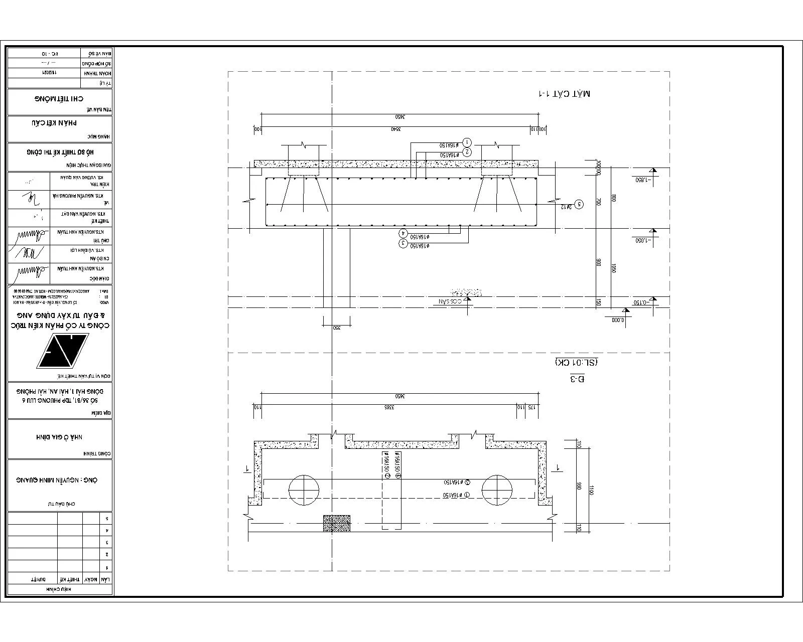 Chi tiết đài móng bổ sung
