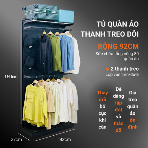 Kệ Treo Quần Áo Khung Sắt 9SPACE: Giải Pháp Tối Giản Cho Không Gian Hiện Đại