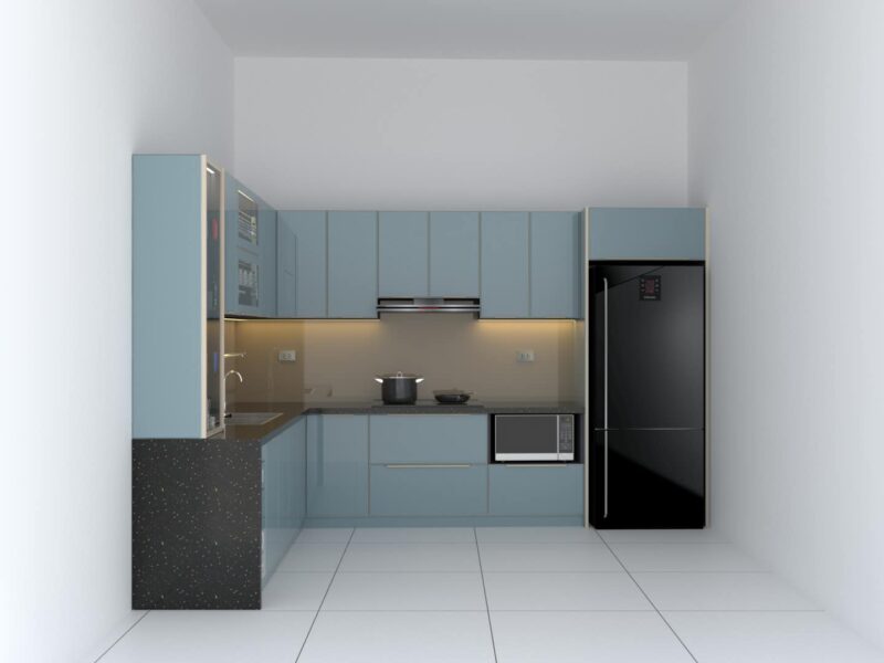 Bản thiết kế 3D tủ bếp nhà anh Kiên - Hải Dương