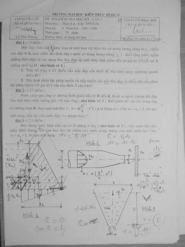 Bài tập thủy lực