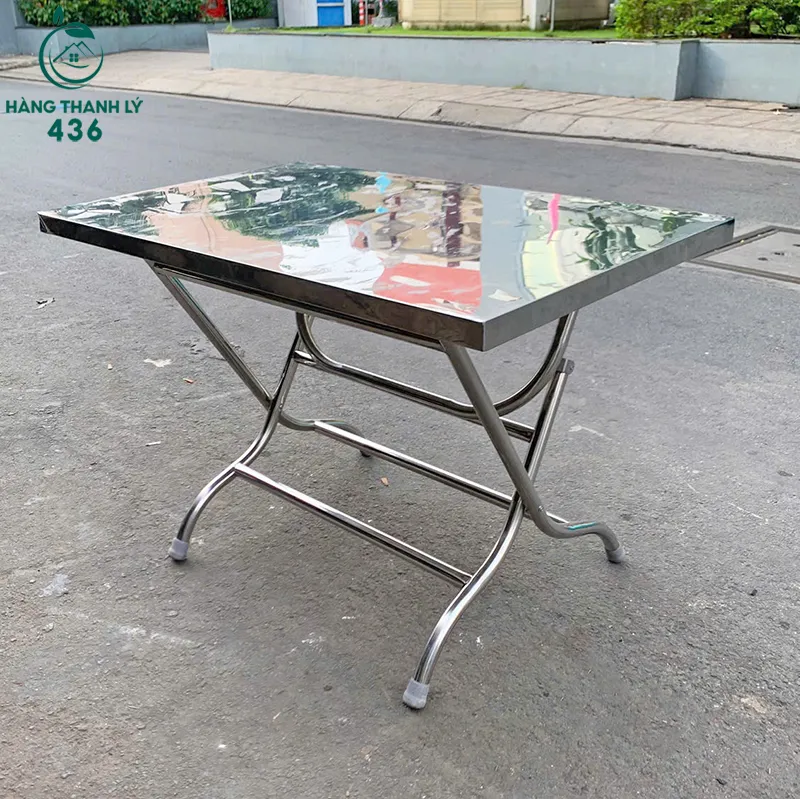 Bàn inox chữ nhật, kích thước 1m1 x 70cm, cao 75cm