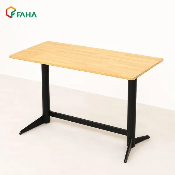 bàn cafe dài 1m2 chân sắt sơn tĩnh điện mặt gỗ