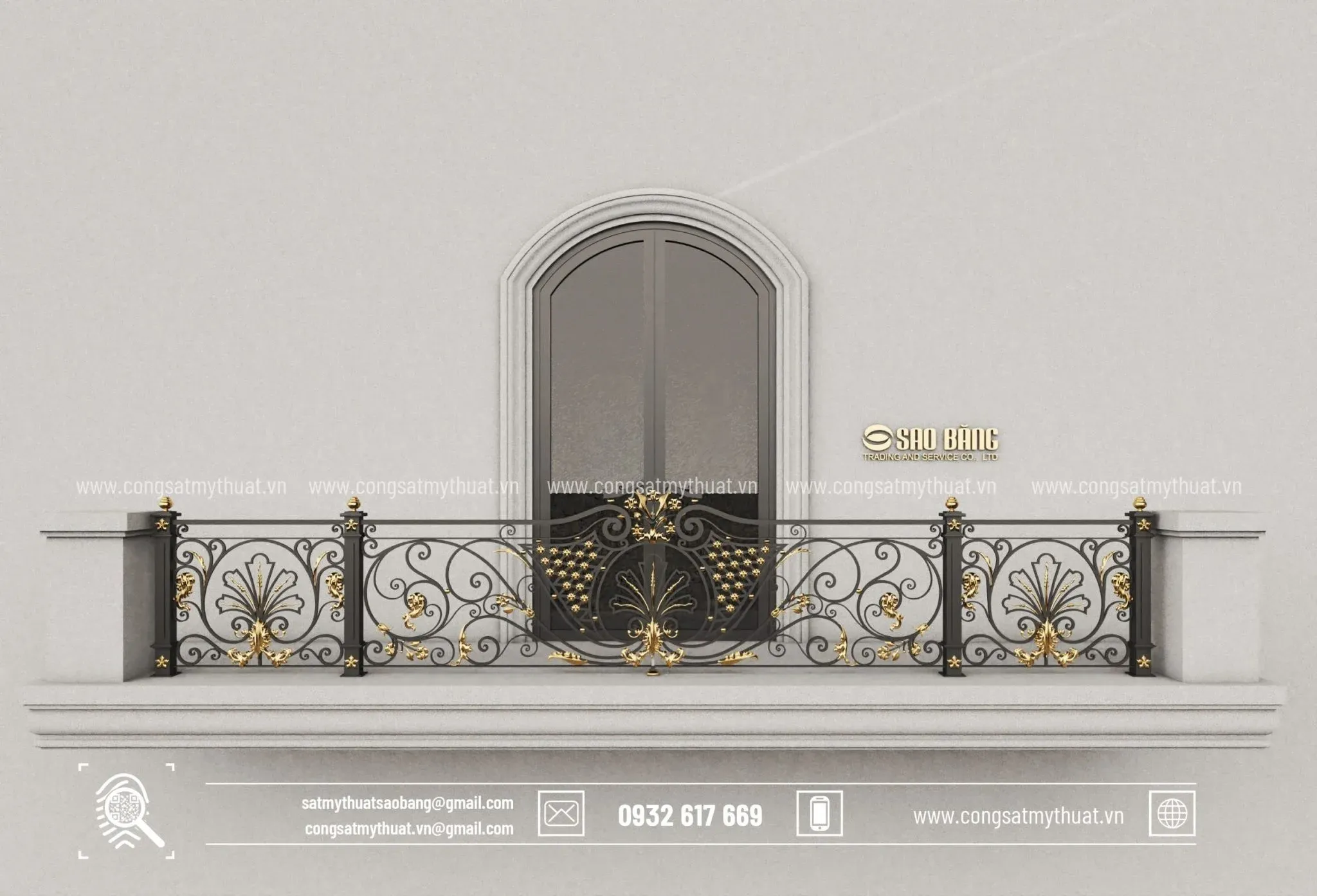 Ban công sắt mỹ thuật cầu kỳ