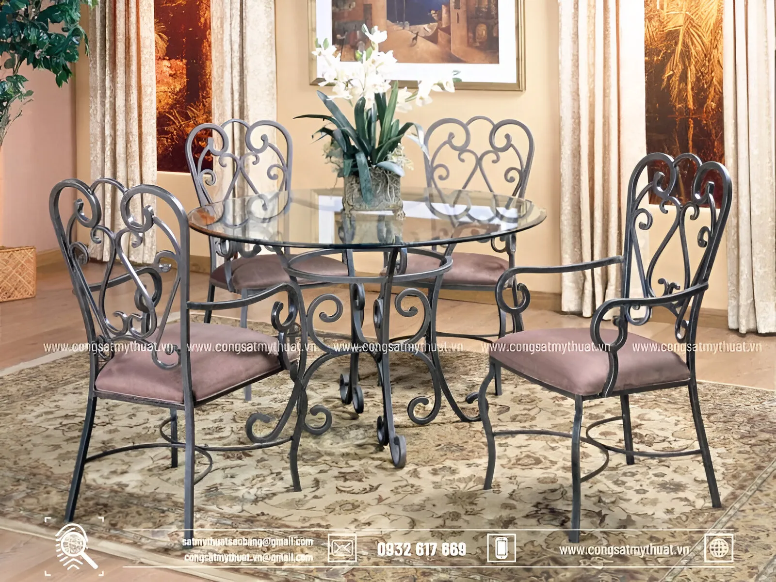 Chân bàn sắt cổ điển