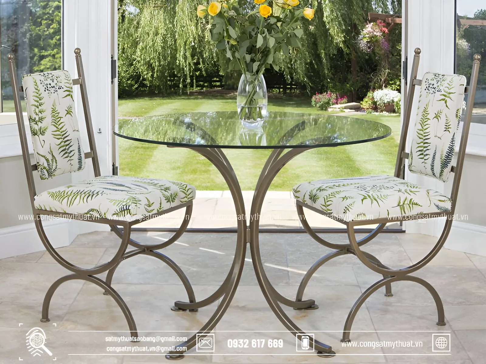 Mẫu chân bàn sắt mỹ nghệ đẹp