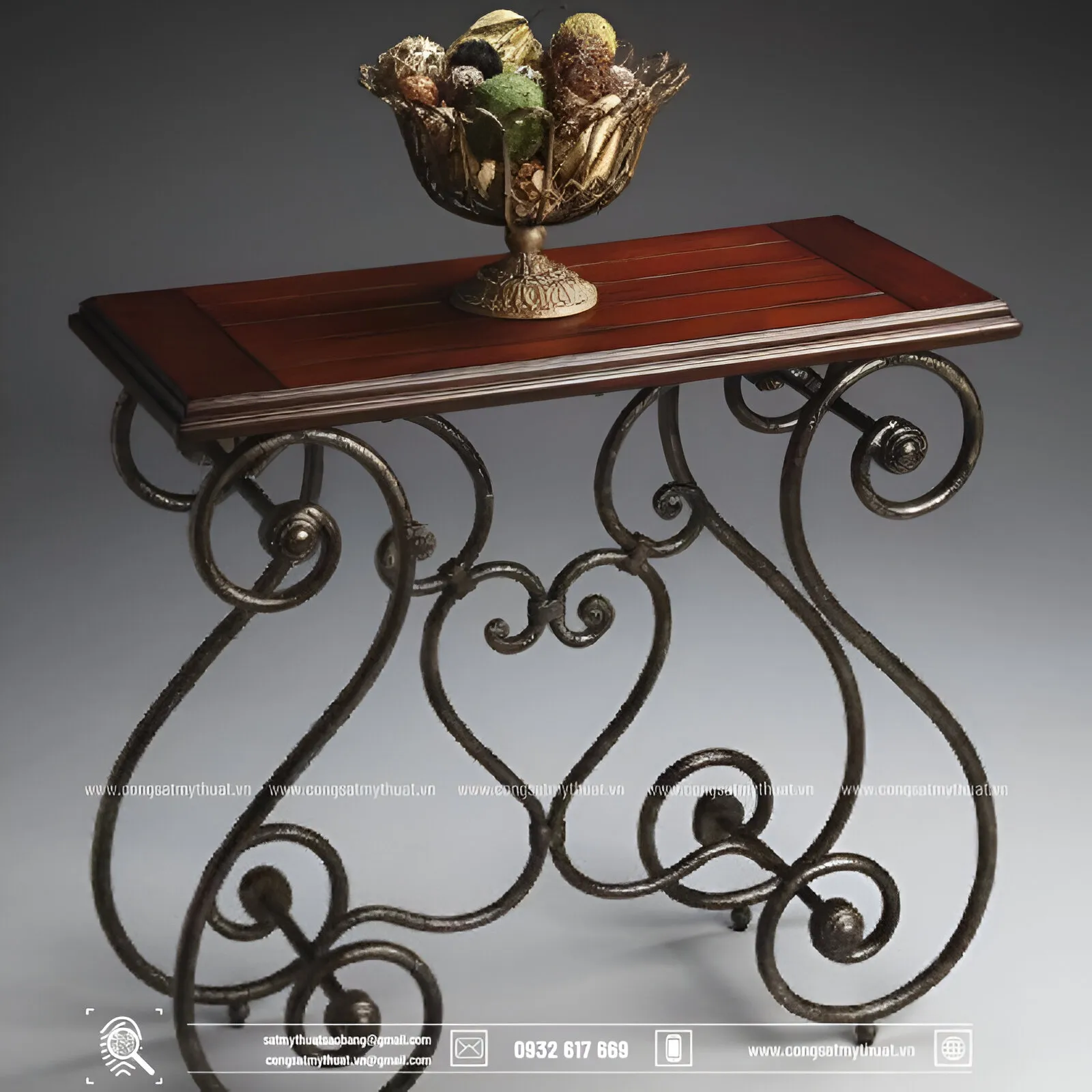 Mẫu chân bàn sắt mỹ nghệ đẹp