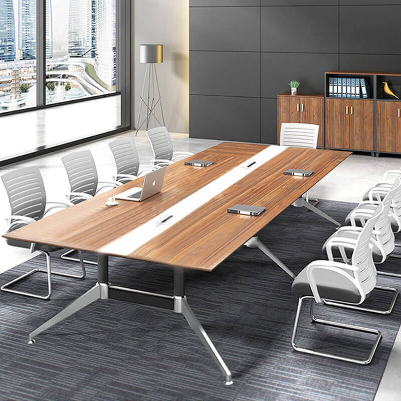 Mẫu bàn họp chân sắt mặt gỗ cao cấp