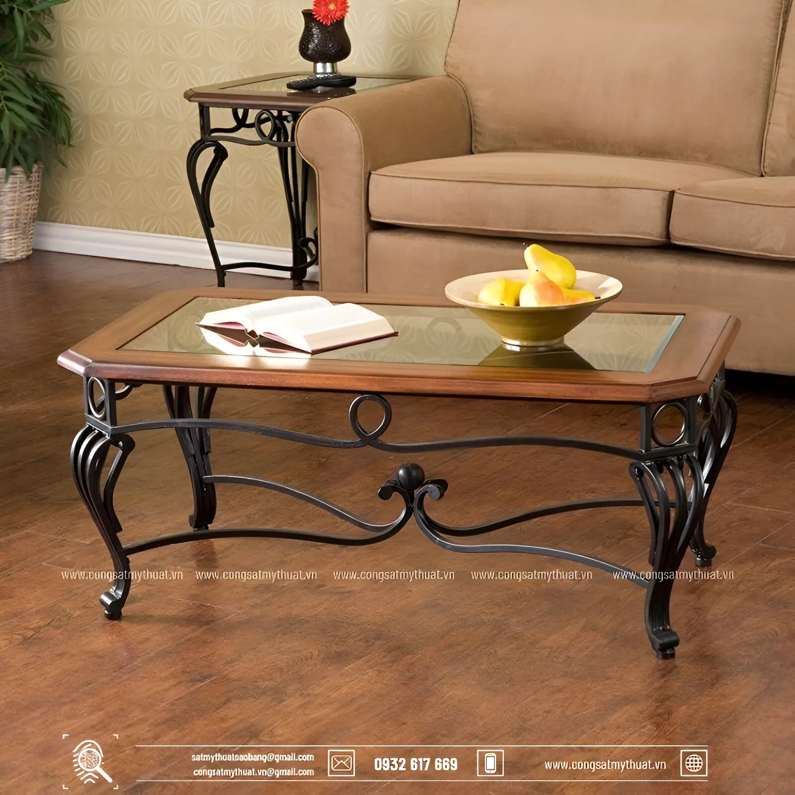 Mẫu chân bàn sắt mỹ nghệ đẹp, nhỏ gọn