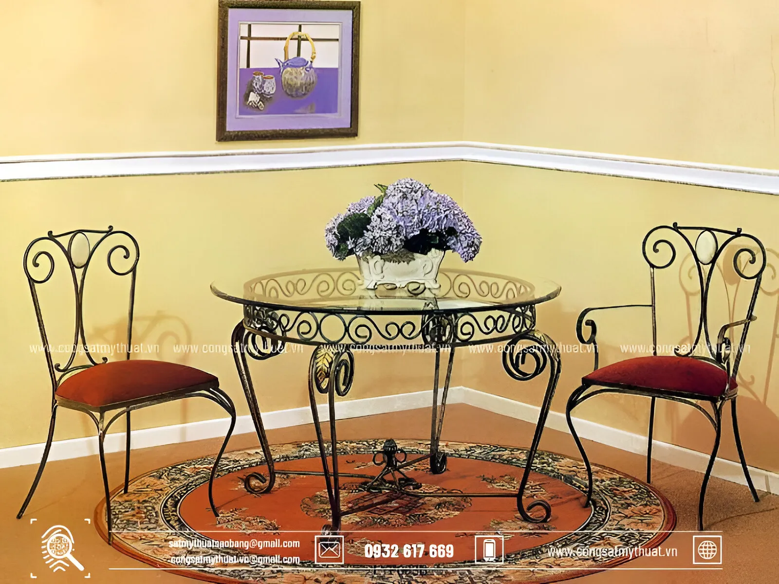 Mẫu chân bàn sắt mỹ nghệ sang trọng