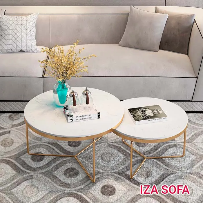 bàn trà đôi hình tròn