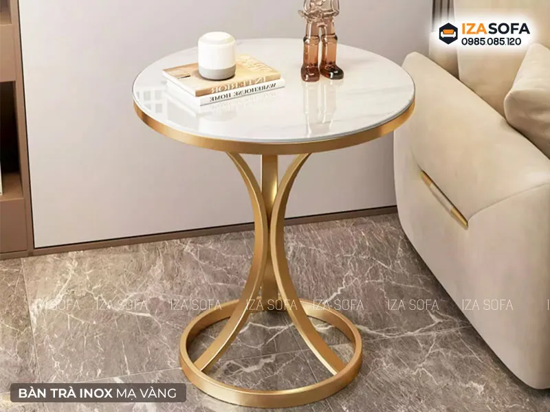 Bàn trà nhỏ mạ vàng