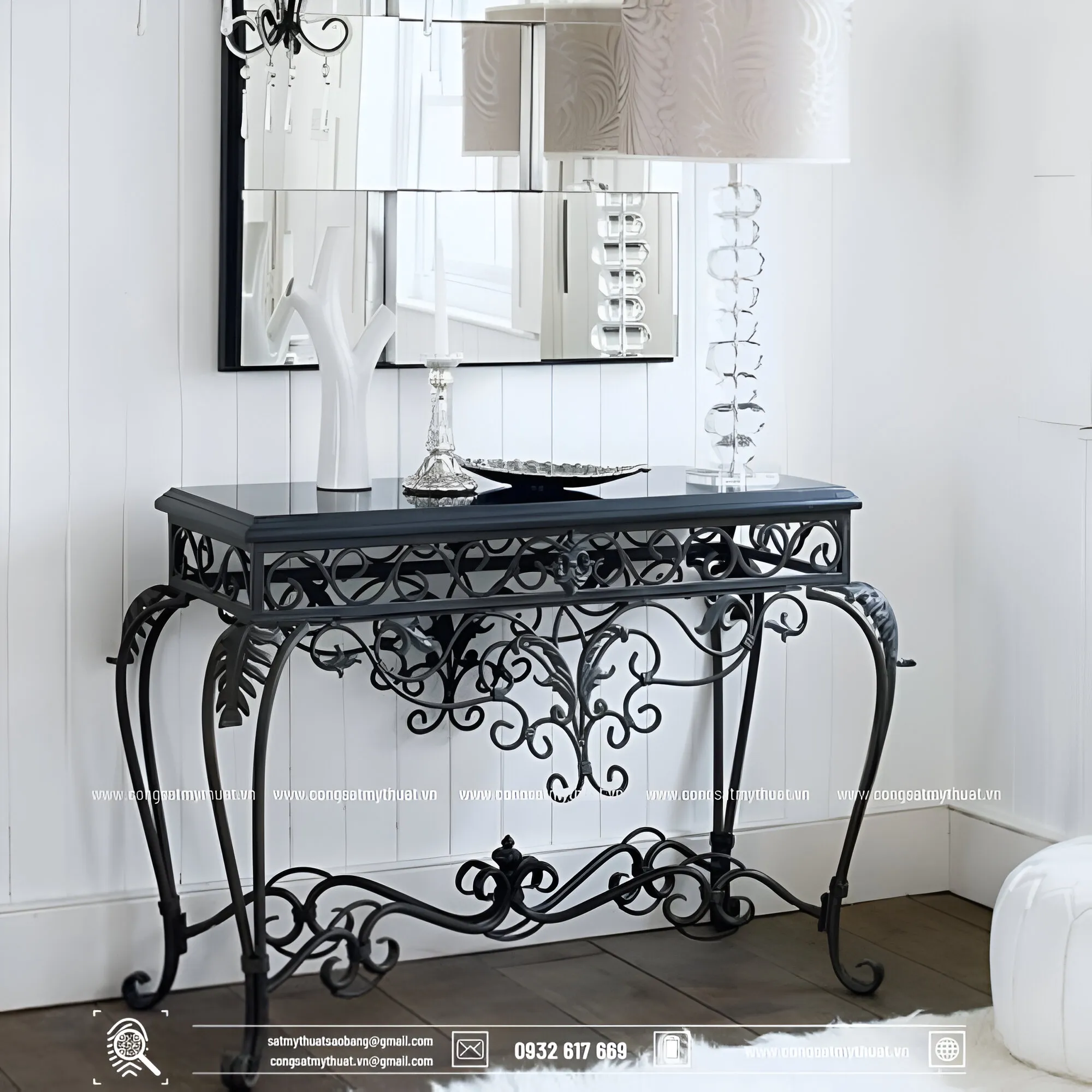 Mẫu chân bàn sắt mỹ thuật đẹp thời thượng