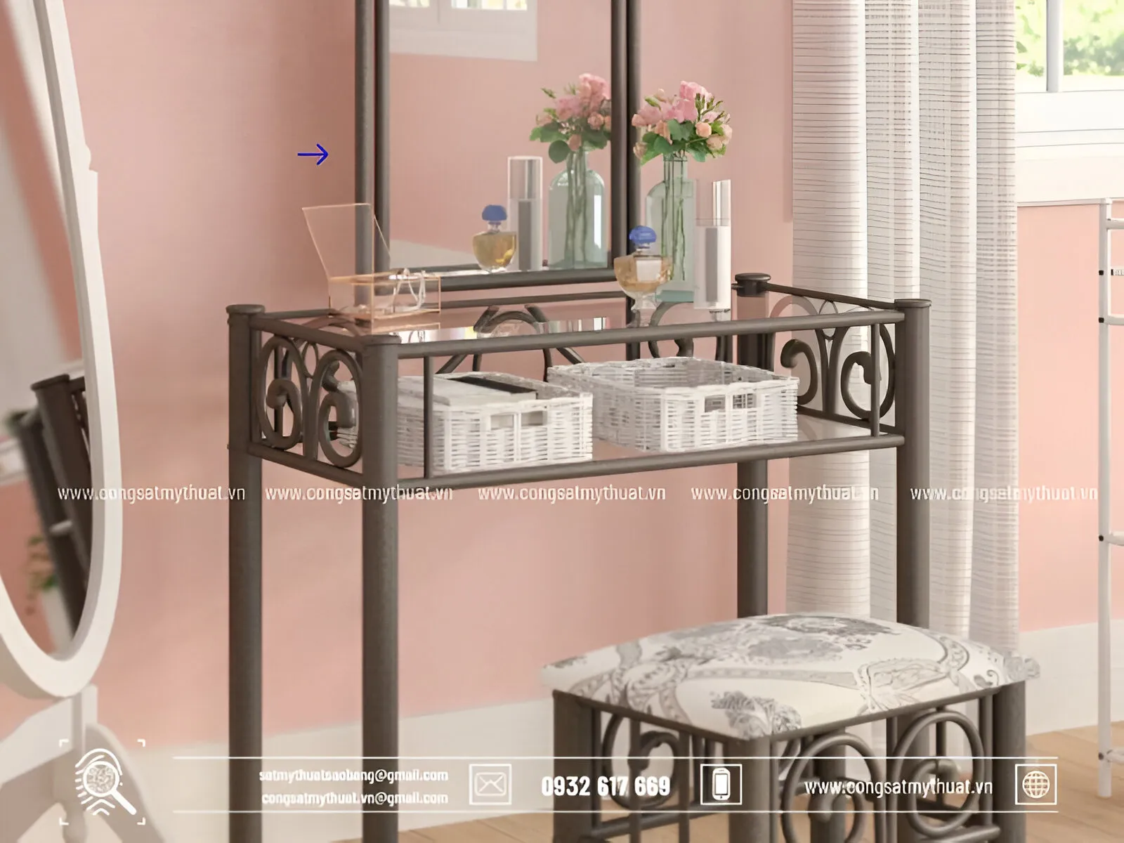 Mẫu chân bàn sắt mỹ thuật