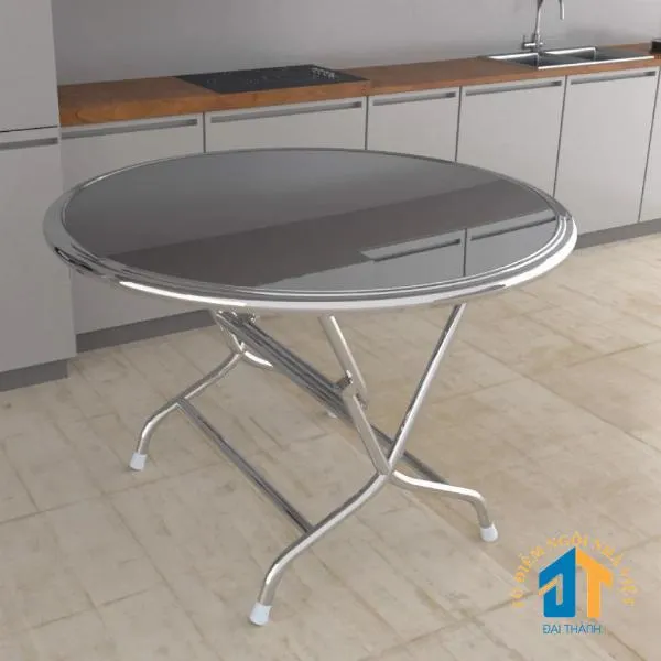 Bàn inox 304 tròn rộng 1m2 giá rẻ