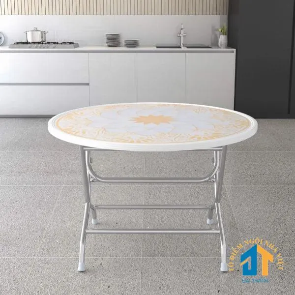 Bàn tròn inox mặt Dona Luxy sang trọng