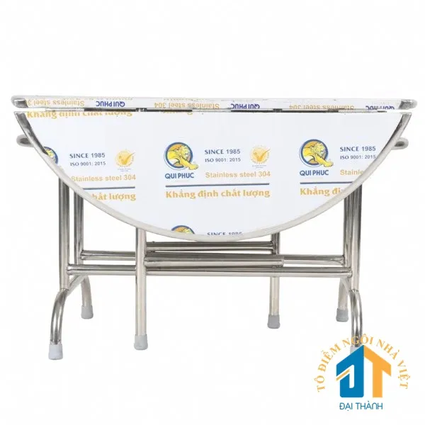 Bàn tròn inox 201 gấp 3