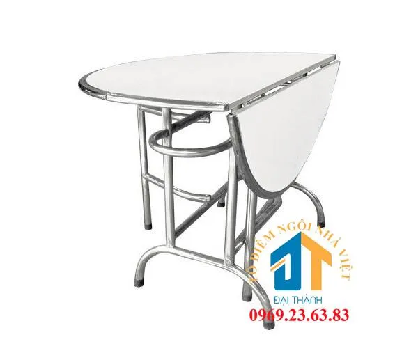 Bàn tròn inox 304 gấp 3