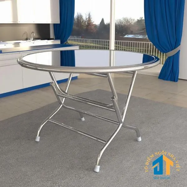 Bàn inox tròn 1m4 cao cấp