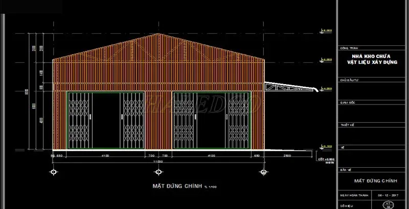 Bản vẽ cad nhà kho hàng