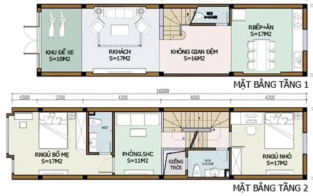 Bản vẽ chi tiết nhà 1 trệt 1 lầu đẹp 500 triệu