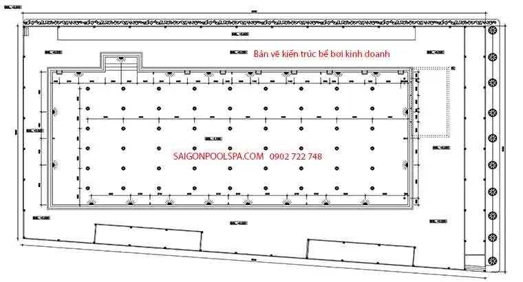 Bản vẽ kiến trúc bể bơi kinh doanh dịch vụ