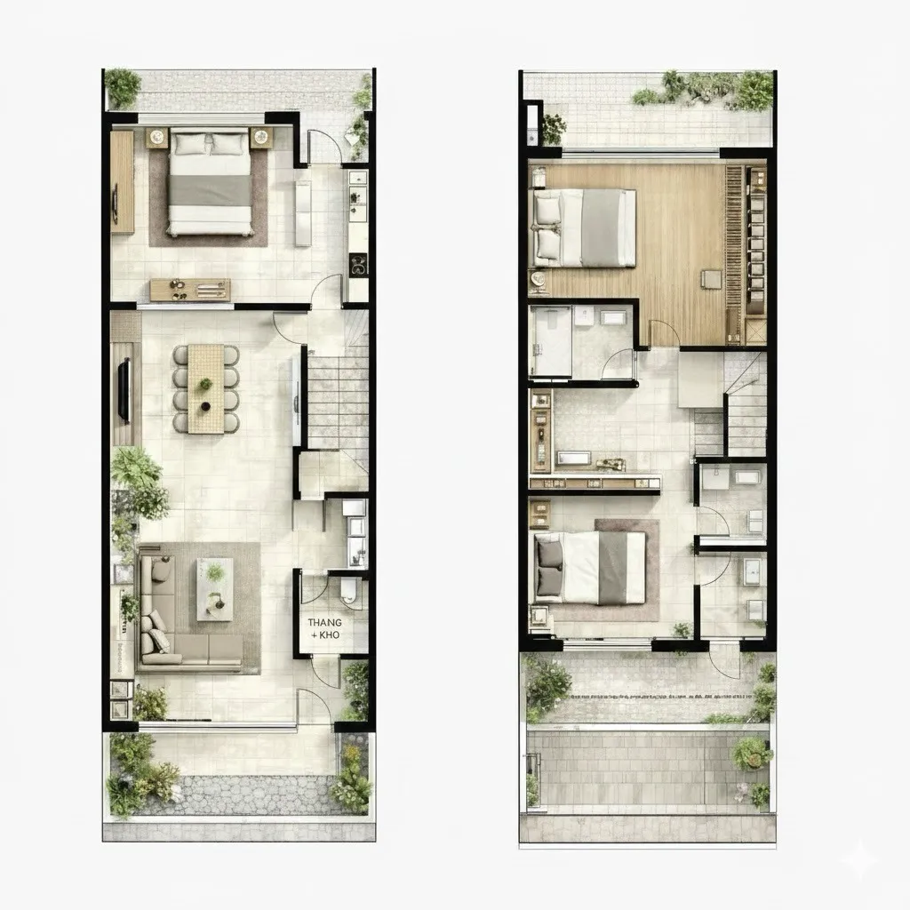 Bản vẽ nhà 3 phòng ngủ