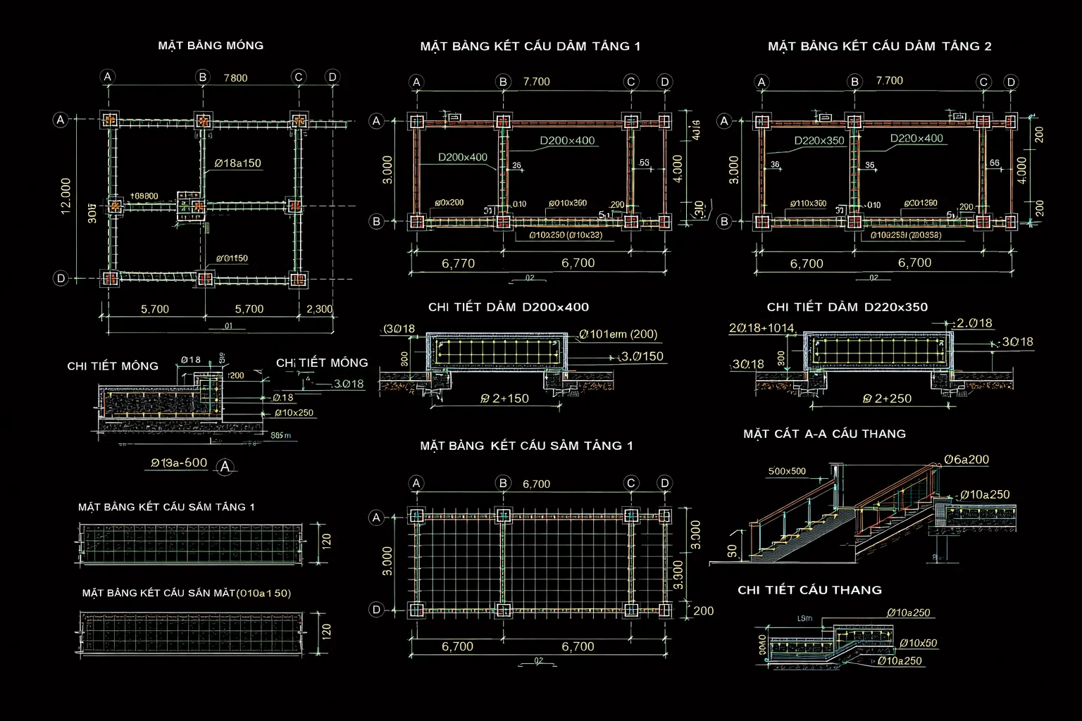 Hệ thống kết cấu nhà 2 tầng
