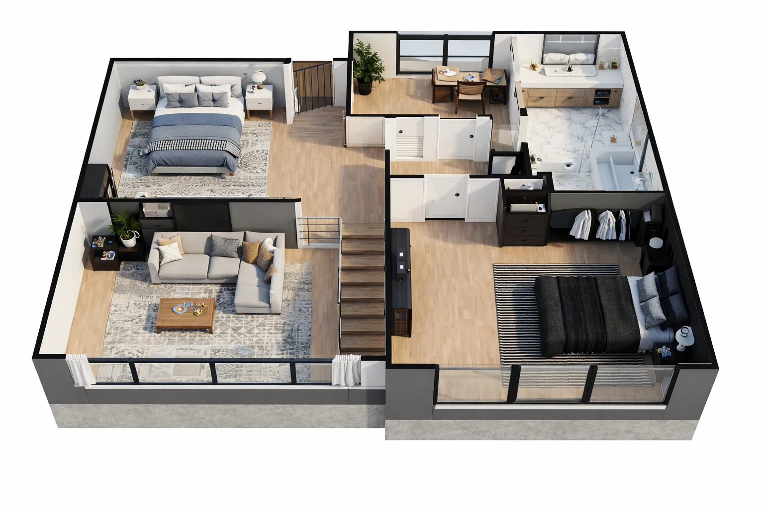 Phối cảnh 3D tầng 2