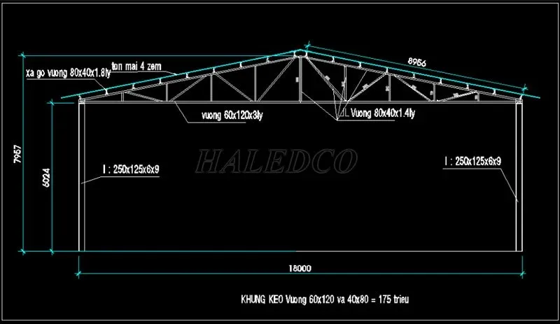 Bản vẽ nhà xưởng 18M