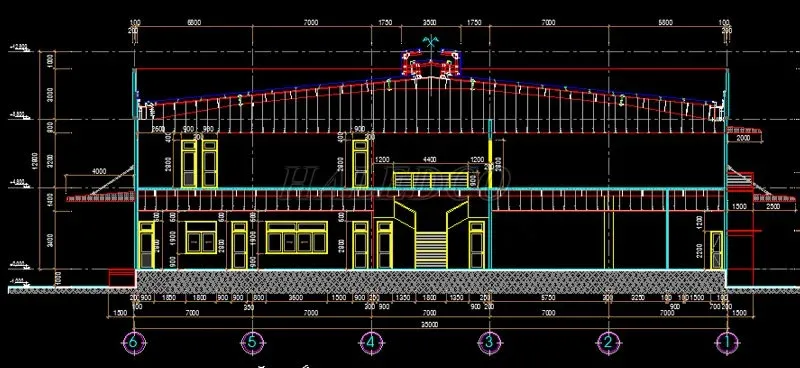 File Cad nhà xưởng 2 tầng