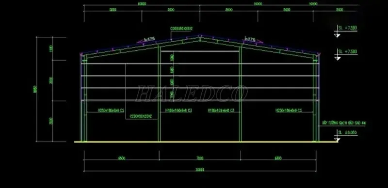 Bản vẽ nhà xưởng 20x30