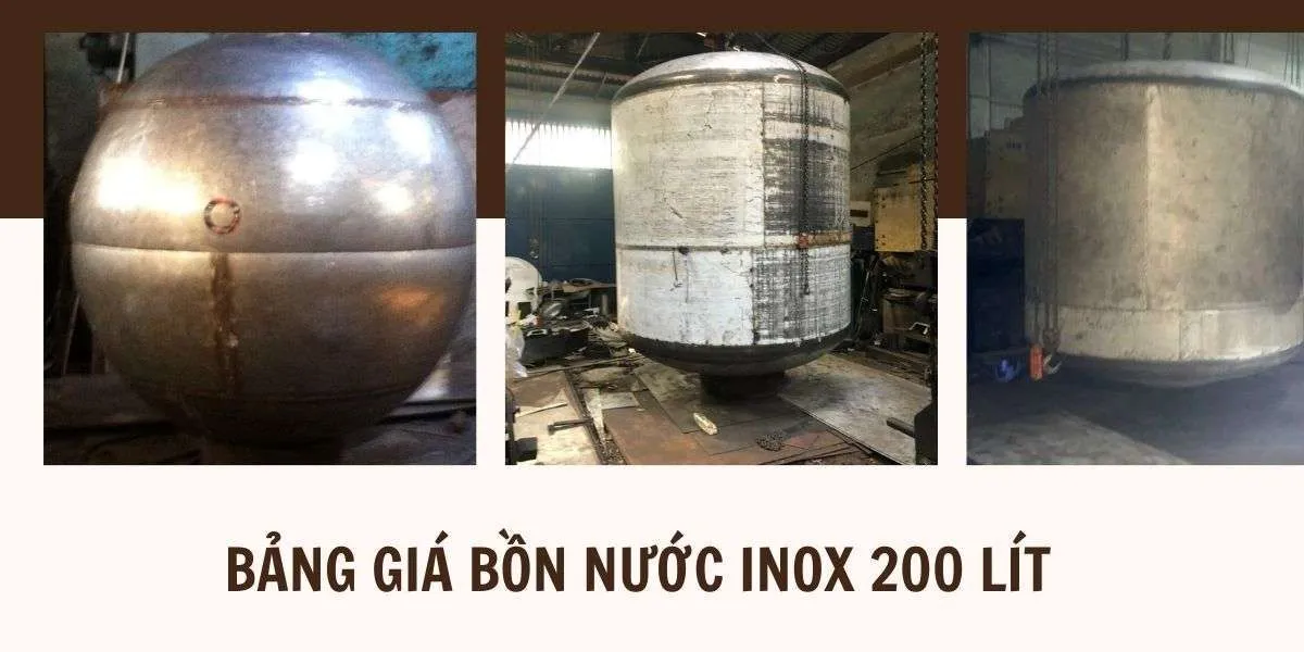 Bảng giá bồn nước inox 200 lít