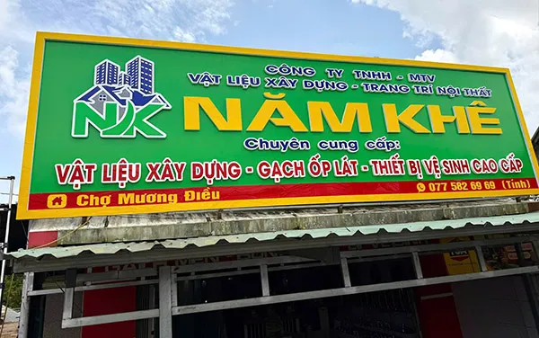 Mẫu bảng hiệu vật liệu xây dựng Nam Khê