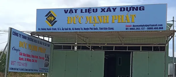 Mẫu bảng hiệu cửa hàng vật liệu xây dựng Đức Mạnh Phát