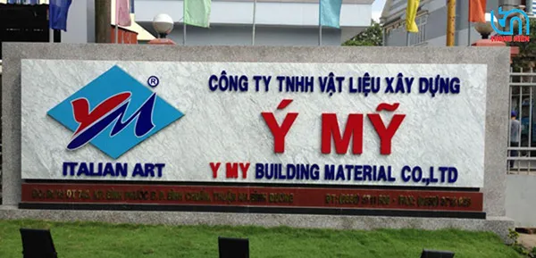 Mẫu bảng hiệu công ty vật liệu xây dựng Ý Mỹ