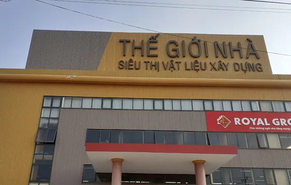 Mẫu bảng hiệu vật liệu xây dựng Thế Giới Nhà